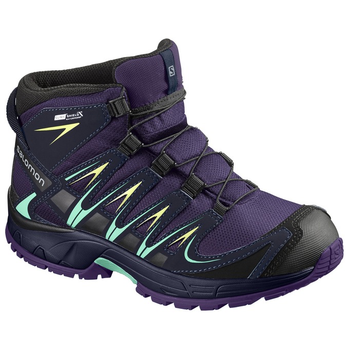 Salomon XA PRO 3D MID CSWP J - Kids Hiking Shoes - Purple - NZ (14508-LVGY)